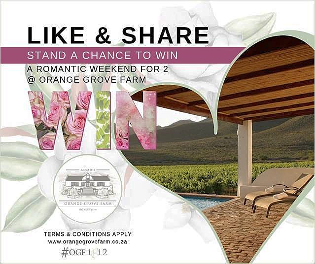 Competition Time! Visit orangegrovefarm.co.za/about/competit… for more information. #competition #romantic #weekend #RobertsonWineValley