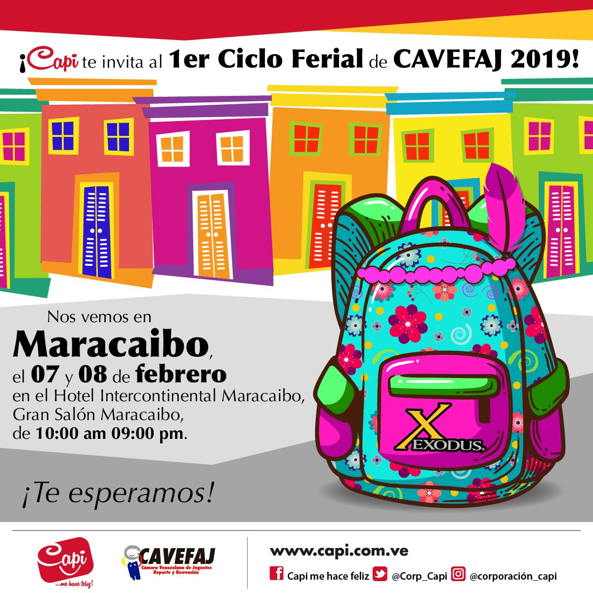 CorporacionCapi's tweet photo. 🌞¡Llegamos a #Maracaibo! 🌞 Ven y Disfruta de todas las sorpresas y novedades que traemos para ti. Estaremos durante el 07 y 08 de Febrero en el Hotel Intercontinental Maracaibo desde las 10:00 am. hasta las 09:00pm. #MundoCapi! ✨#CapiMeHaceFeliz https://t.co/s9xSrcfLYX