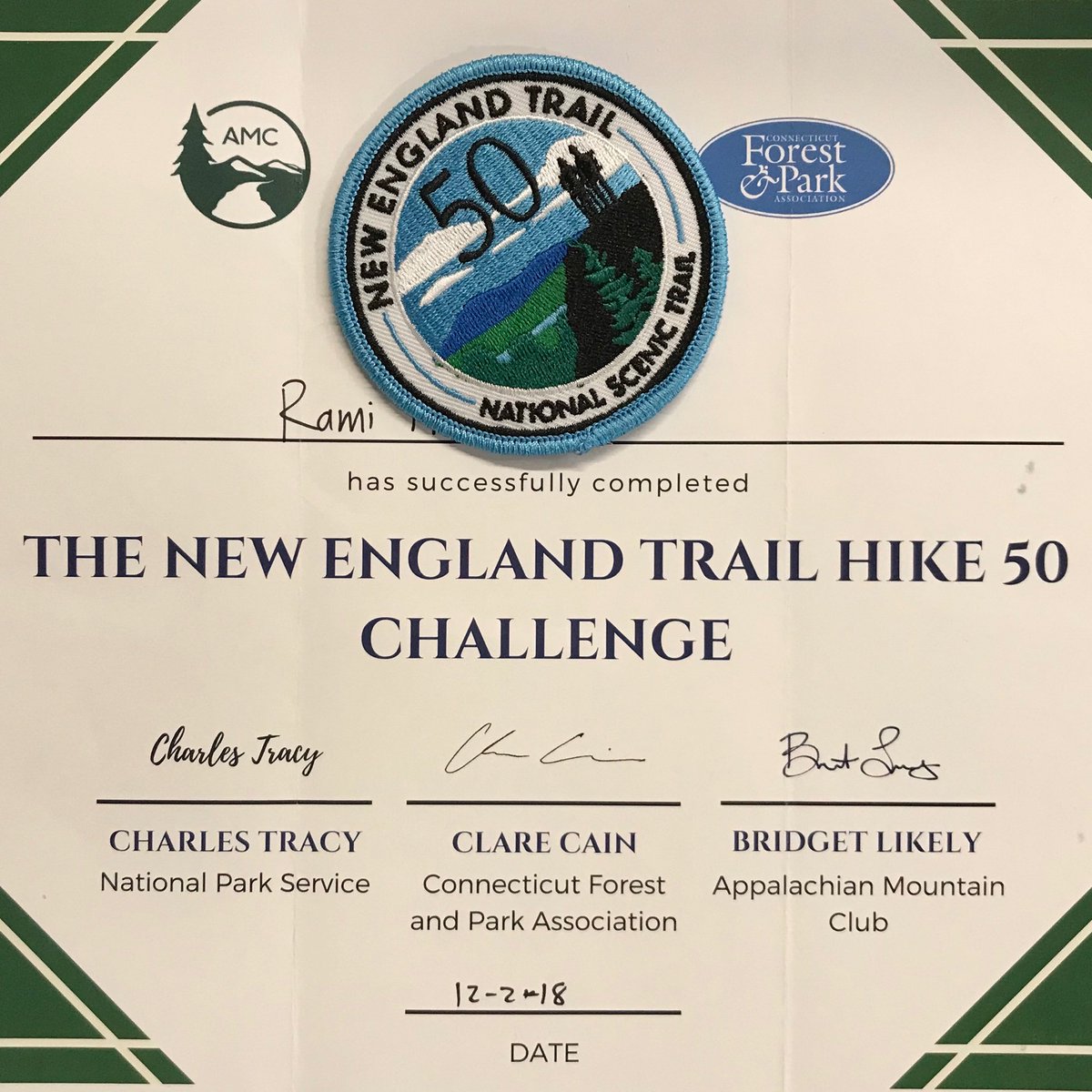 The things I do for a patch of New England Trail 50 mile challenge