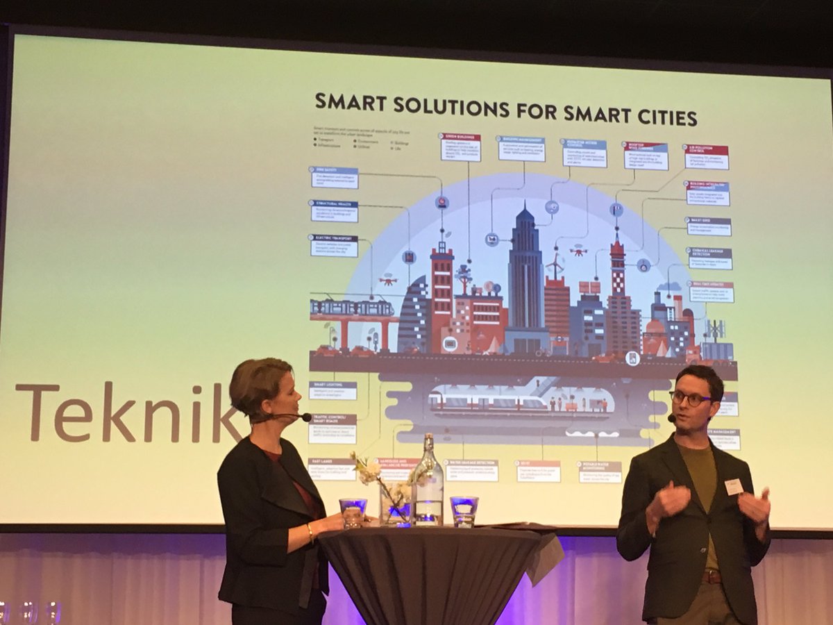 Sofia Öreberg, Ystad, og Marcus Horning, Lund, diskuterer hvordan man får både innovation og brugernes behov ind i byudviklingen. #REO19 #GreaterCph