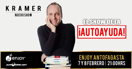 StefanKramerS's tweet photo. Nos vemos hoy y mañana en Enjoy Antofagasta a las 21:00 hrs @Enjoy_Antof
#KramerAutoayuda #KramerNuevoShow https://t.co/axzHyDq6L4