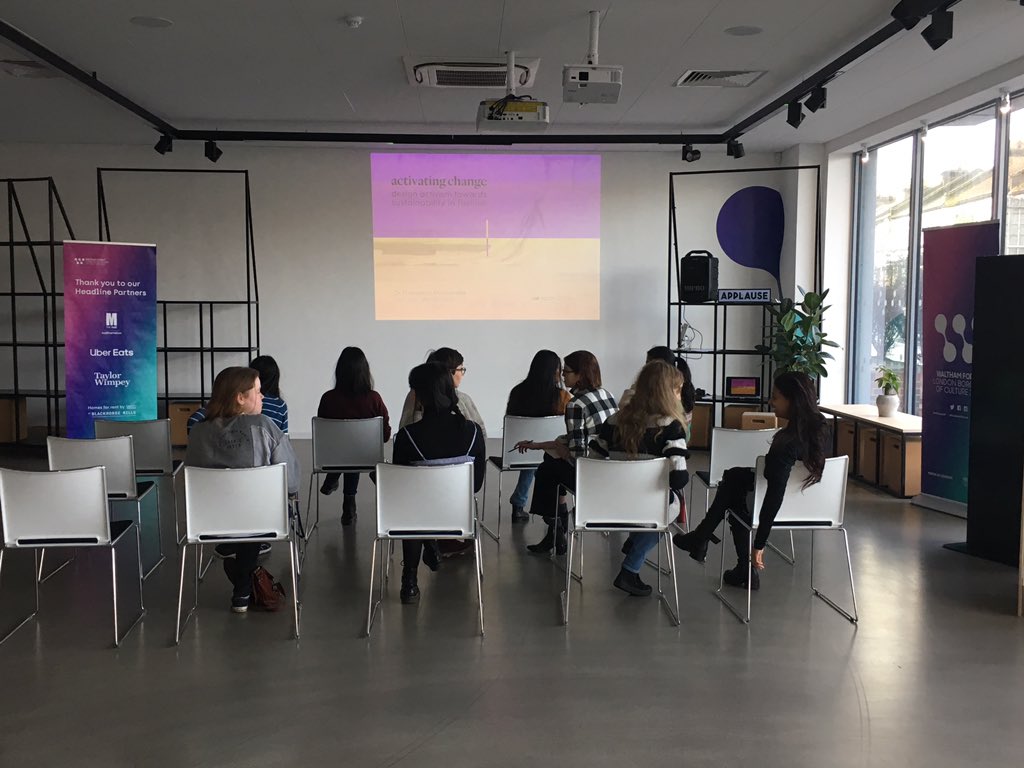 FraMazzarella's tweet photo. Exciting kick-off of the Collaborative Unit on #ActivatingChange @LCFLondon @sustfash The very first event of the #MakingForChange project for @WFculture19 with @LauraGH123 @VinerAbigail https://t.co/sw6Q91AgPs