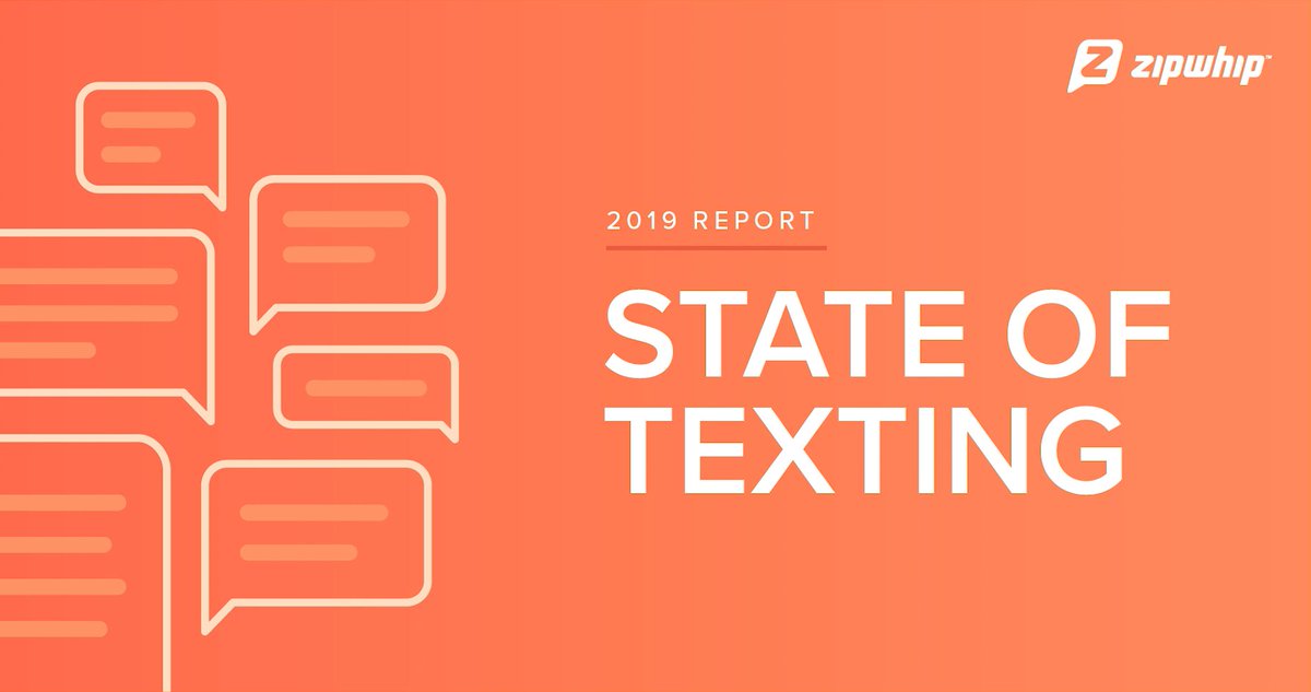 zipwhip's tweet photo. We're excited to launch our 2019 State of Texting report -- the most comprehensive research ever done on how businesses use texting. Dig in to find meaningful data that will help your business level-up your communication. #StateofTexting
https://t.co/NVoPPUky8y https://t.co/QHLNTT9Spu