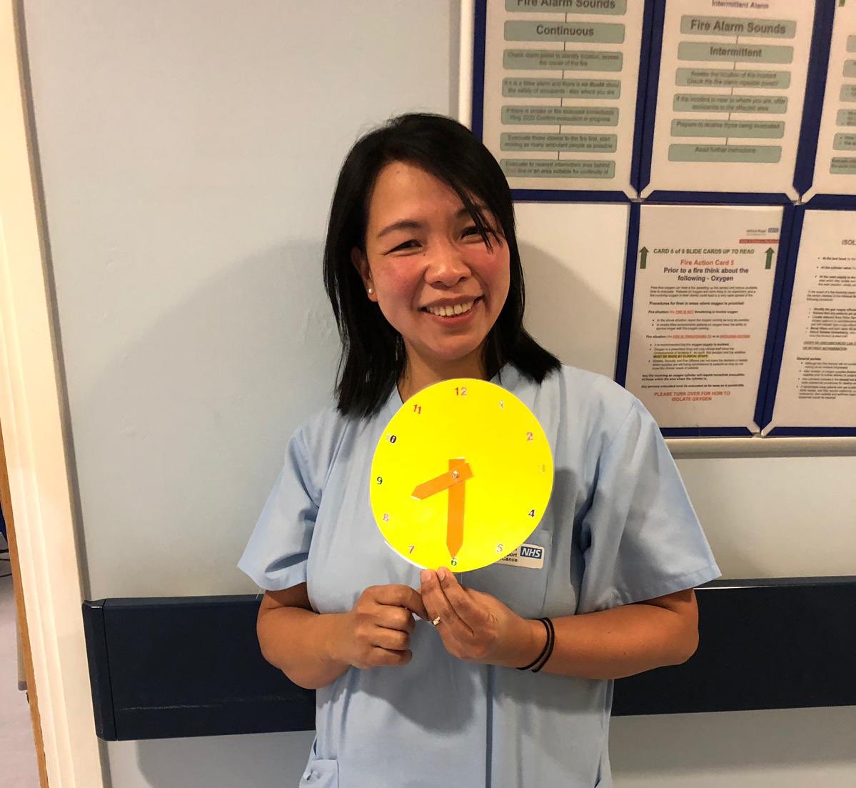 SalfordEndosco1's tweet image. Our #CareSupportWorker Lamie&amp;amp;1 of the clocks she made for behind each bed in #recovery 🕰

With 4 rooms running #patientflow is very important&amp;amp;this simple invention will help recovery staff to see who is due to be discharged at a glance #nvq #NHS @SalfordRoyalNHS @NCAlliance_Jobs