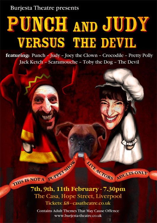 burjesta's tweet photo. @burjesta ***Opening Night*** 'Punch &amp; Judy' Tonight, 7.30pm @CasaTheatre tickets: £8 - https://t.co/4S4jBmJ1vW or pay on door w/ live actors not puppets &amp; strictly Adults Only +18!!
@SkitzoidProd @TintheQ @rugbynhs @LJMUComedySoc @LiverpoolDrama @SJVanParys @wharto79 @XfinvolaX https://t.co/nxgQAqEtWb