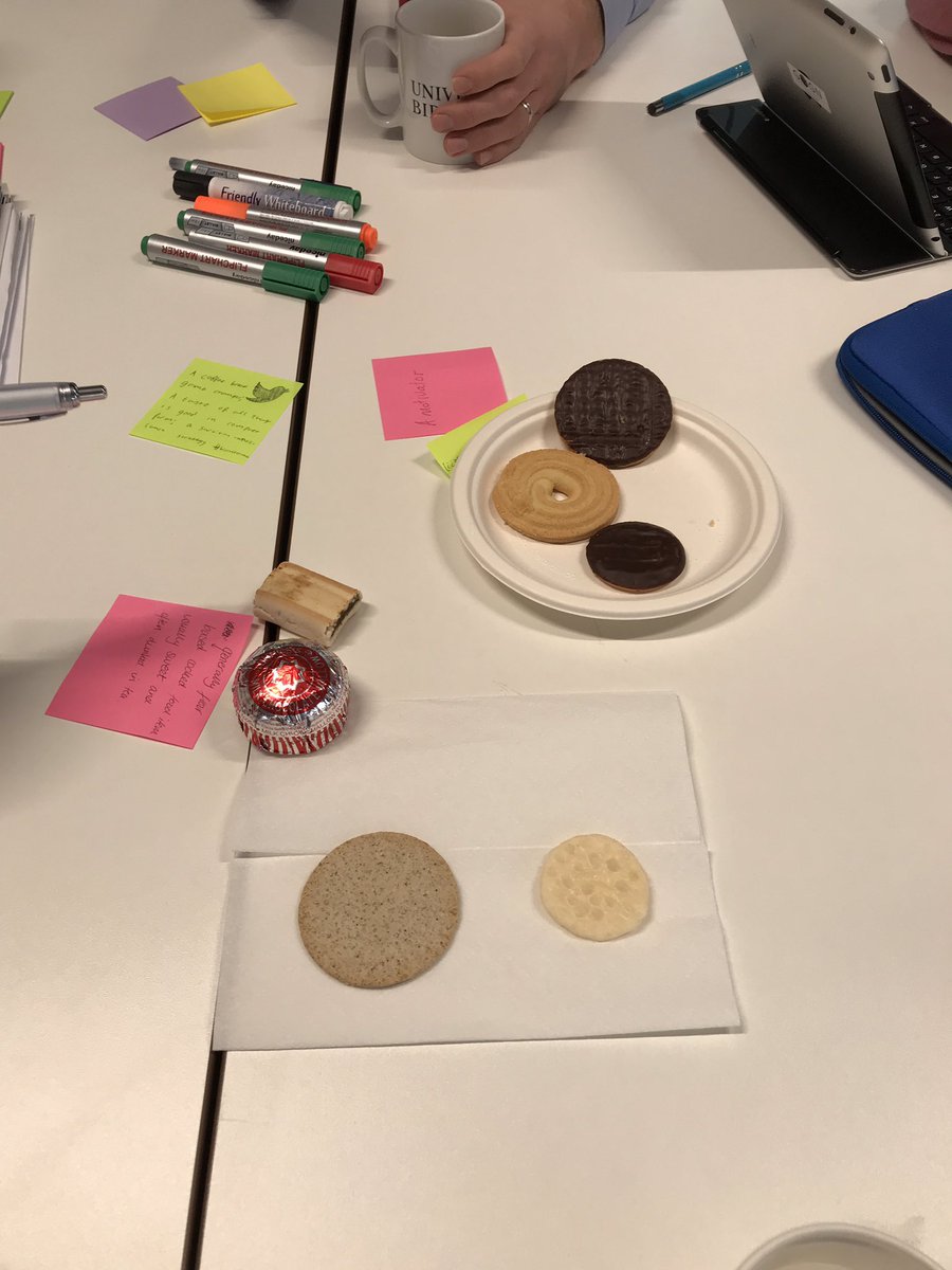 uobITSL's tweet photo. The #BiscuitGame in progress - discussing marking and grading criteria #biscuitcriteria #assessment #feedback https://t.co/5dr8Z6Sq7b