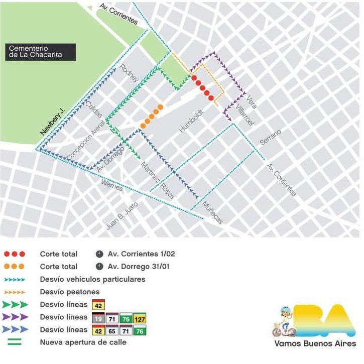 TrenSanMartinHT's tweet image. RT @jotaleonetti: ⚠️ Siguen los #desvíos de #colectivos en #Chacarita, por #corte total de #AvenidaCorrientes y vías del #TrenSanMartin. También sigue cerrado el #TúnelDorrego.
Se notas más pasajeros en #Subte B
