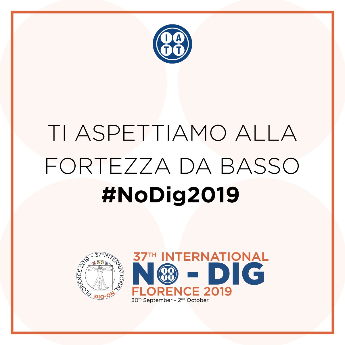 IATT1994's tweet photo. Non ti sei ancora registrato al 37° #NoDig2019 di #Firenze? Puoi farlo online sul nostro sito fino al 20 Settembre 2019.
Scopri di più e iscriviti ➡ https://t.co/lyujbi1f5A https://t.co/BTOtT2Vm6r