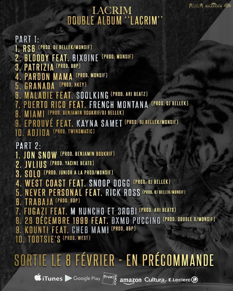 Lacrim_Officiel's tweet photo. A minuit, c'est la guerre, sortie de mon double album #Lacrim : https://t.co/n52idUBx4s  🐅 https://t.co/nIu9AqpJ0N
