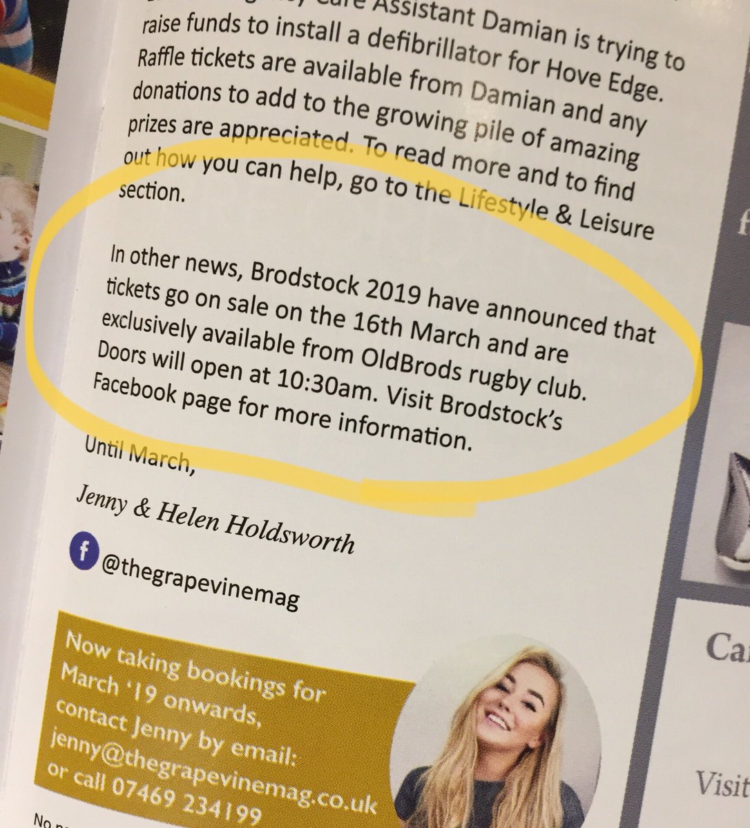 Brodstock_'s tweet image. Words getting out!
This year’s tickets go on sale at 10.30am on Saturday 16th March. Thanks Jenny @thegrapevinemag