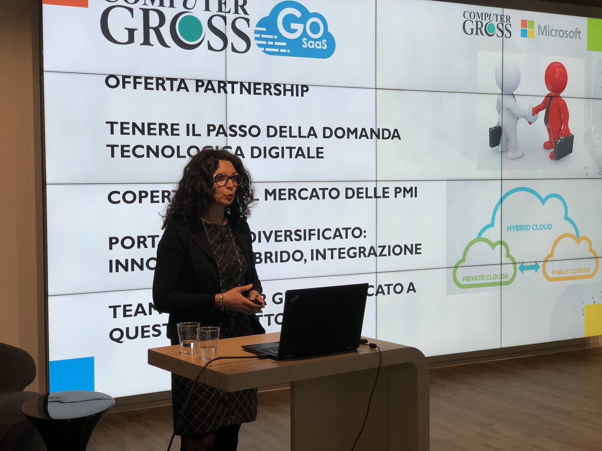 MarcoLorux's tweet photo. Tocca a #silviarestelli e all’atteso lancio di #gosaas il programma pensato da @ComputerGross per accompagnare #cloud #isv e #systemintegrator “marketing, incentivi, innovazione, valore... acceleriamo insieme la trasformazione digitale” https://t.co/dfwCmBBeYt