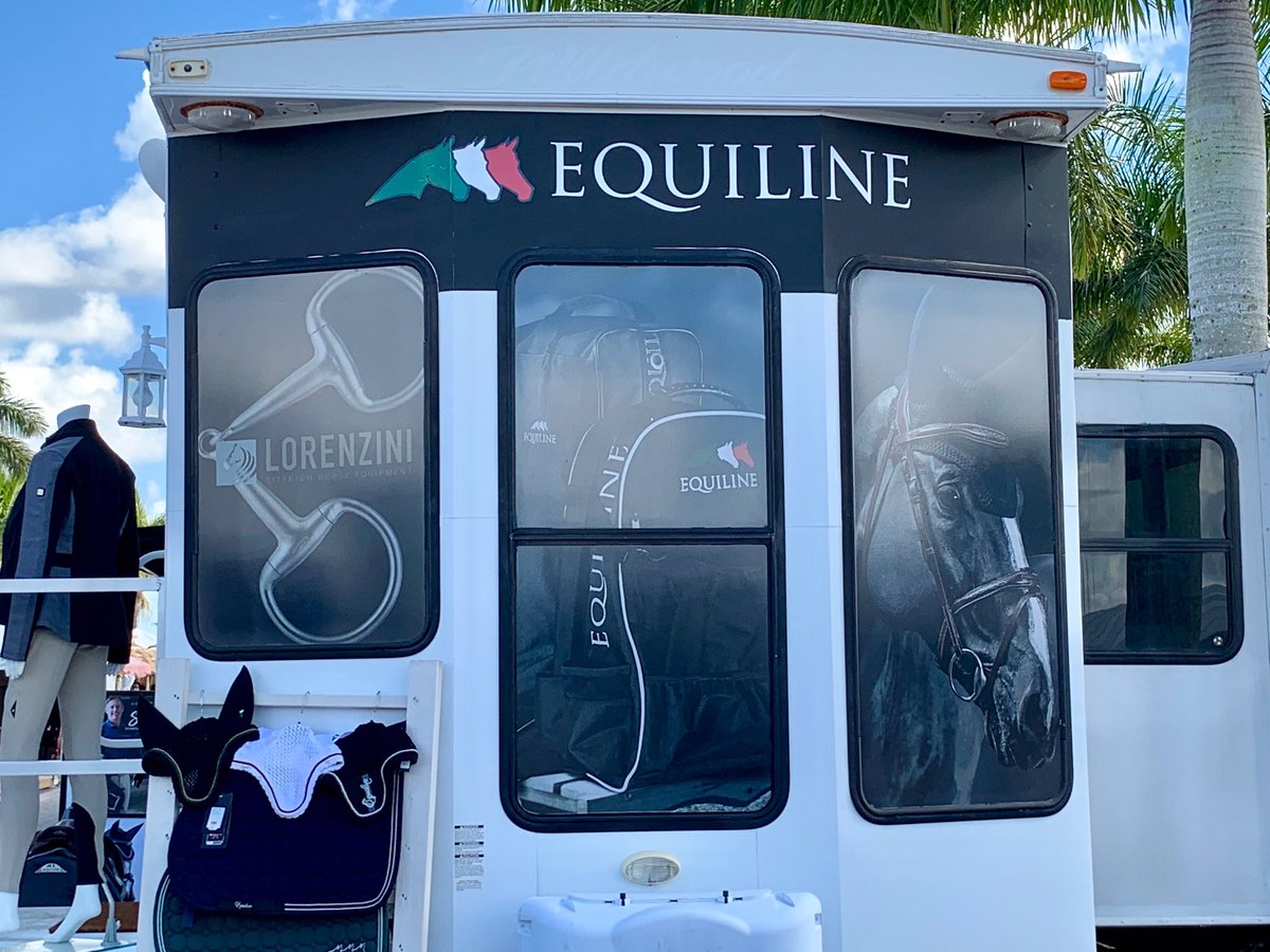 EQUILINEAmerica's tweet photo. Equiline's new saddle trailer is a real hit!

Our brand new retail location for the 2019 season has apparel, saddles, tack and more!
Look out for us and pay us a visit on Vendor Row at @ESP_WEF, directly across from Ring 8. #wef2019 #thedresscode #retail https://t.co/Fnr011DY6j