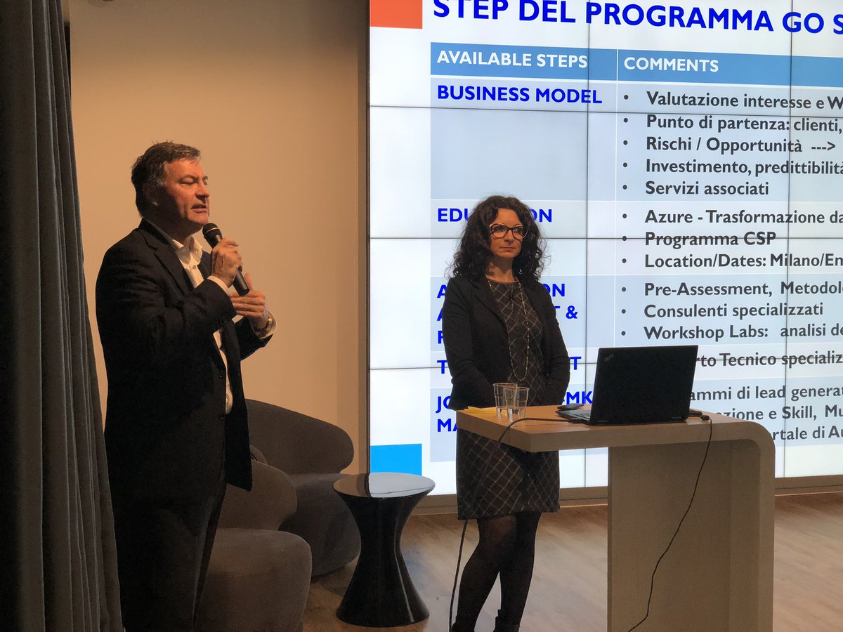 MarcoLorux's tweet photo. Education, marketing, assistenza... Con il #cloud cambia il concetto stesso di servizi a valore. #gosaas è un programma che si muove proprio nella direzione di questa esperienza e trasformazione #azuregosaas @ComputerGross https://t.co/T2q4zy9xyJ