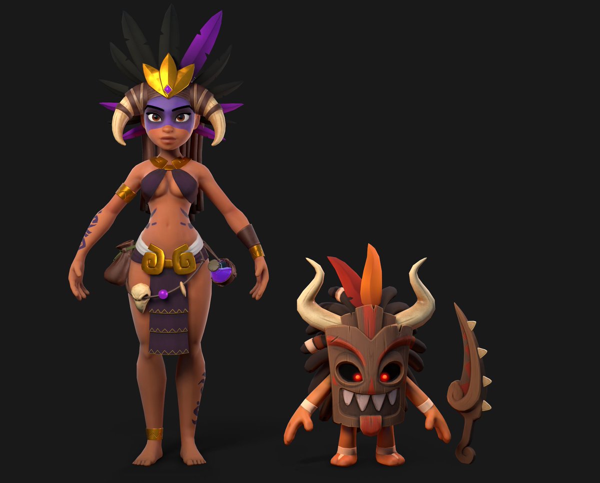 zackb05's tweet photo. Hi! Here the render of the character. Render in marmoset and textured in substance painter. Design: Nicolas Rivet. More on my artstation: https://t.co/yLnx7YEKRC #shaman #marmoset #substancepainter #3dcharacter #Tap4fun https://t.co/F2glWAev8P