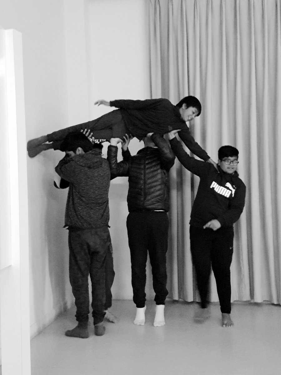 TBSdrama's tweet photo. Year 8 today used the collaborative techniques of @franticassembly to explore walking on the walls! #collaboration #creativity #communication #trust #ensemblework #physicality @TbsKathmandu @TBSKS3 https://t.co/1N7bB8HieU