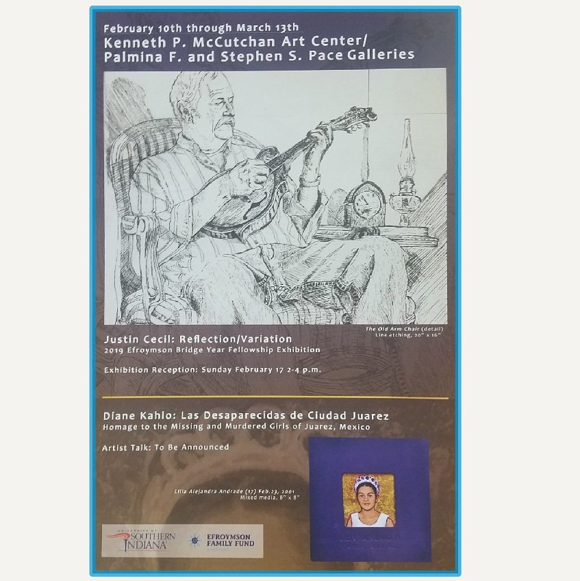 MAC_Pace's tweet image. Come visit us Feb. 10th- March 13th for 2 exhibitions, Reflection/ Variation: Justin Cecil 2018 Efroymson Bridge Year Fellow and Wall of Memories by Diane Kahlo, represented by Mason-Nordgauer Fine Arts Gallery. Reception will 2-4pm Feb. 17th w/Diane's talk at 6pm Feb. 20th.