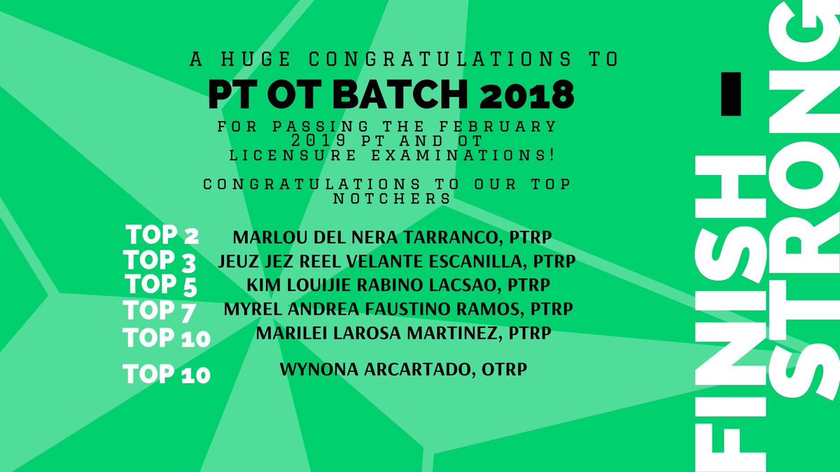 DLSMHSIUpdates's tweet photo. 🏹 From the College of Rehabilitation Sciences - Student Council Facebook Page:

“CRS Batch 2018, you guys really did #FinishStrong. 💚

On behalf of the CRS-SC, once again, CONGRATULATIONS!”

#DLSMHSI #DLSMHSIUpdates 

https://t.co/vTviocwZ8E https://t.co/xMfZC0G3y3