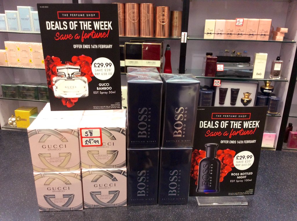 TPSPlymouth's tweet photo. DEALS OF THE WEEK ❗️Gucci Bamboo EDT has gone down to an amazing price of £29.99❗️Boss Bottled Night 100ml down to a fantastic price of £29.99❗️ Quality deals you can’t miss out on 💋 @drakecircusplym #gucci #boss https://t.co/RtaZWNFIwD