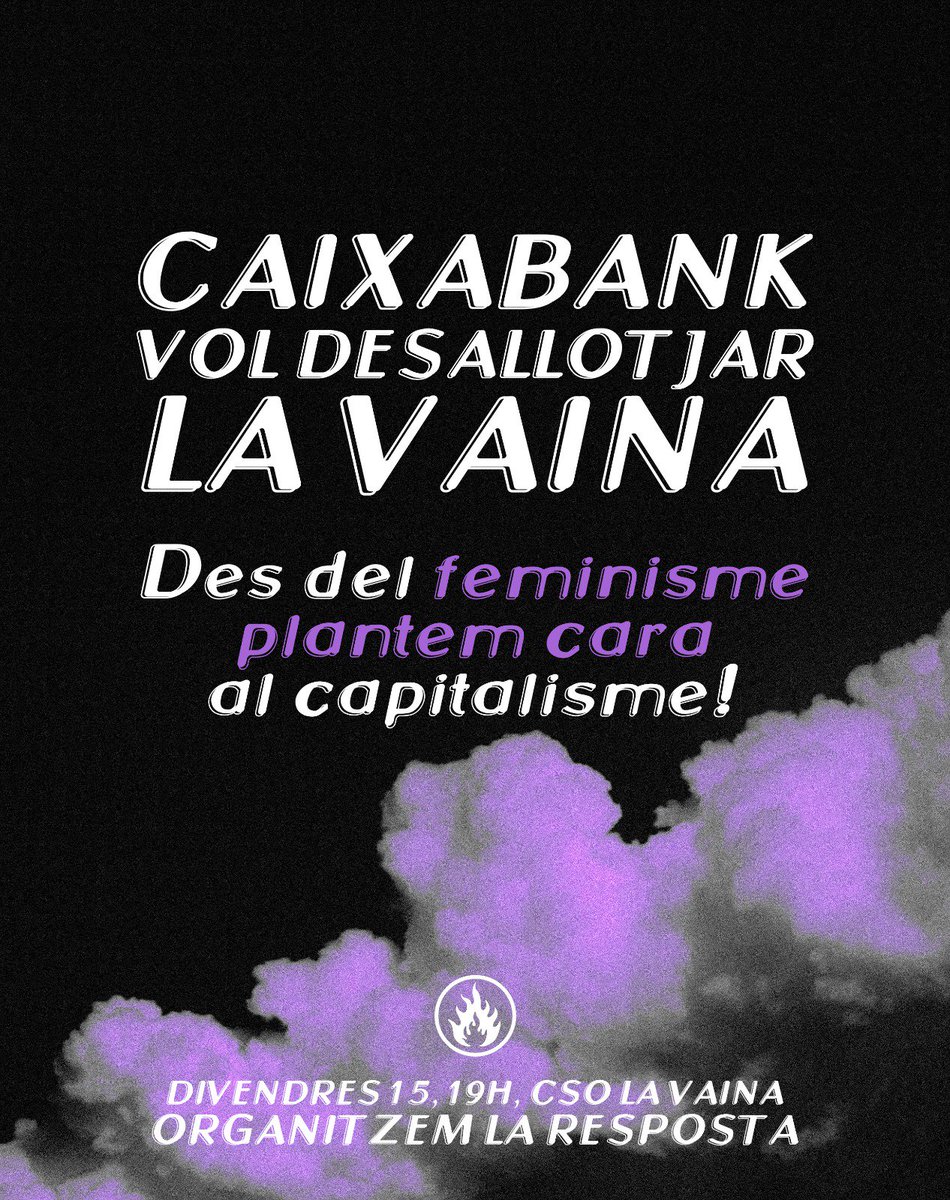 ENS VOLEN DESALLOTJAR!
Des del feminisme plantem cara al capitalisme! Dones, bolleres i trans  ens estem quedant sense espais autònoms d resistència en aquesta BCN que ens vol submises i callades davant la impunitat dels especuladors i agressors. No els hi posarem fàcil 🔥