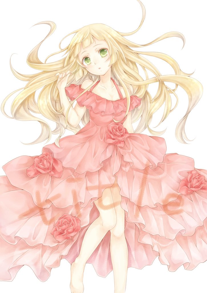 リーリエ(ポケモン) 「まだ背景とか入ってないけど、ドレス本の表紙はこんな感じのリーリエになるはず・・・」|艾(ヨモギ)のイラスト