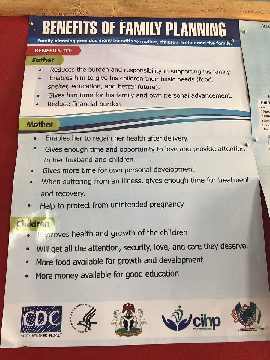 BashSadeeQ's tweet photo. Family Planning is a win-win-win for the father, mother and children. As seen in a hospital in Zaria. If only this poster can be published in our local languages and pasted at other strategic places not just hospitals. https://t.co/gcTBLbKMKc