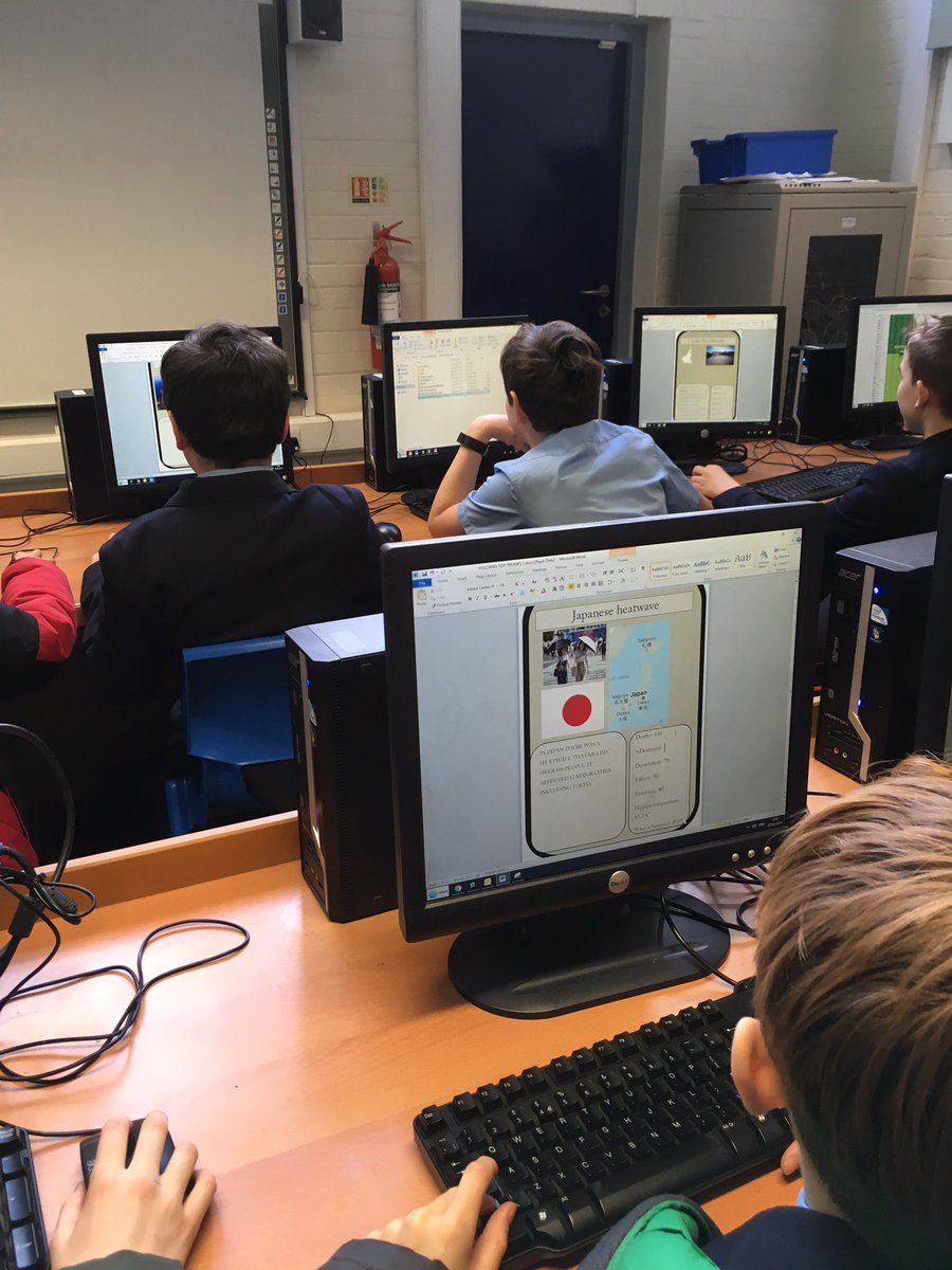 BWSGeography's tweet photo. Two groups doing very different things in Geography Club today. Flag game in E1 - very competitive! Others making our own natural hazard Top Trumps in IT3 #lovegeography #skills #funatlunchtime https://t.co/8vYBDQq0LQ