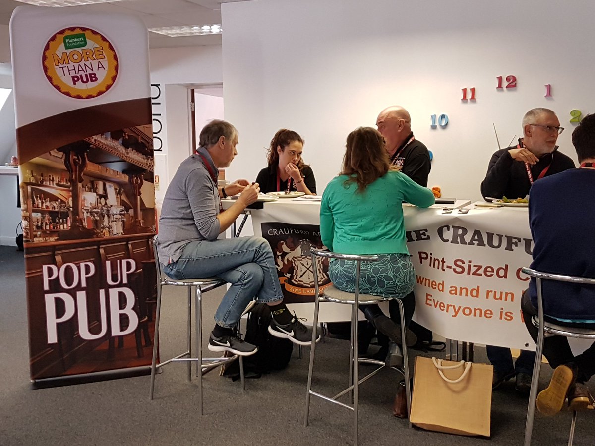 ChrisCowcher's tweet photo. Is there a better place to share ideas and knowledge than "At the bar"?? Great to see folk from @TheCraufurd @AbingdonArmsBec @Save_Ivy_House sharing their knowledge & wisdom!! #CommunityPubs #CommBiz #MTAP19 @PlunkettFoundat https://t.co/csPyR1oyrO
