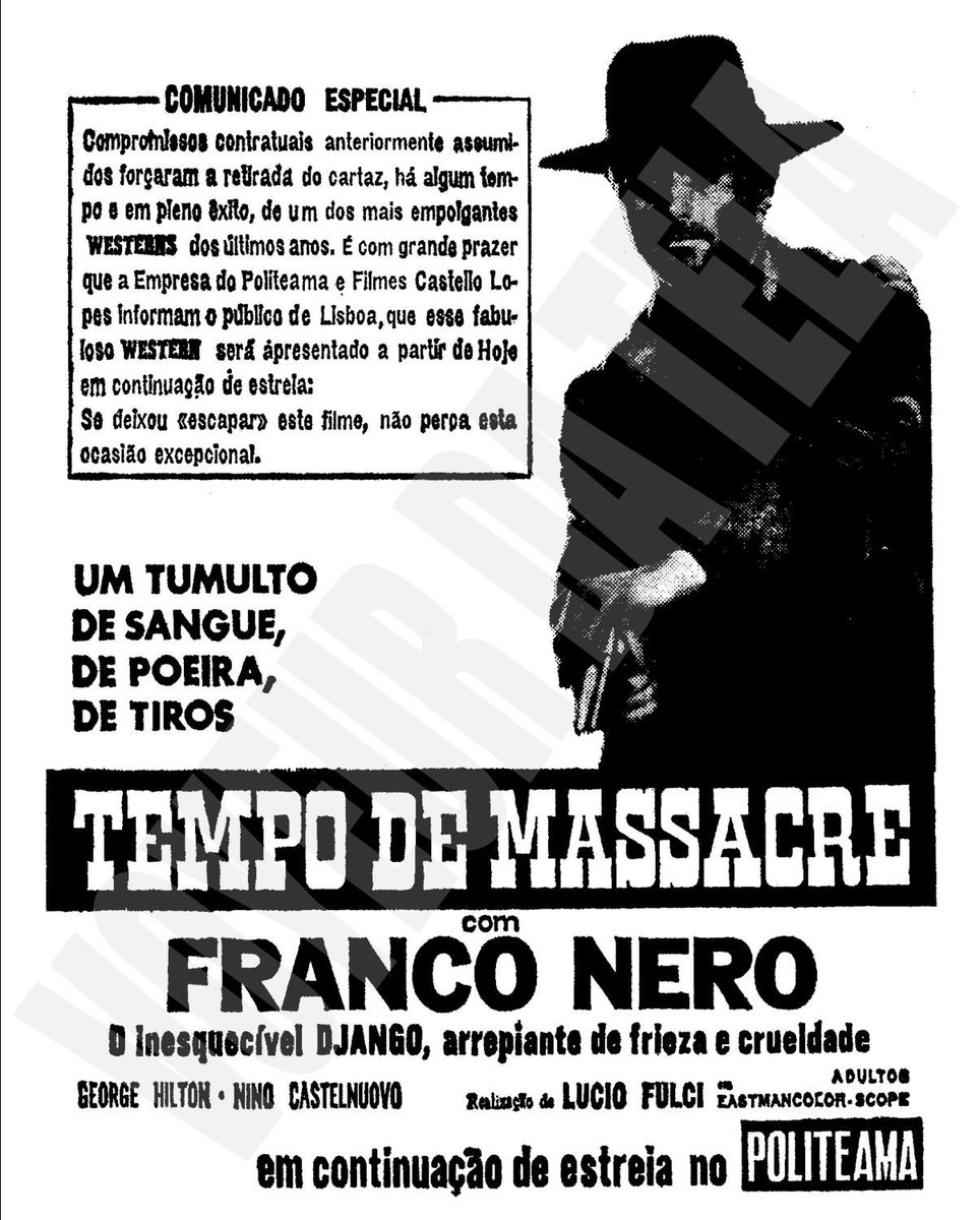 Estreou no dia 14 de julho de 1967, e foi reposto algumas vezes ao logo dos anos.

Bons filmes para todos!

#thebruteandthebeast #tempodemassacre #tempodimassacro #luciofulci #franconero #western #spaghettiwestern #60s #60swestern #italianwestern #insta #instamovie #movieoftheday