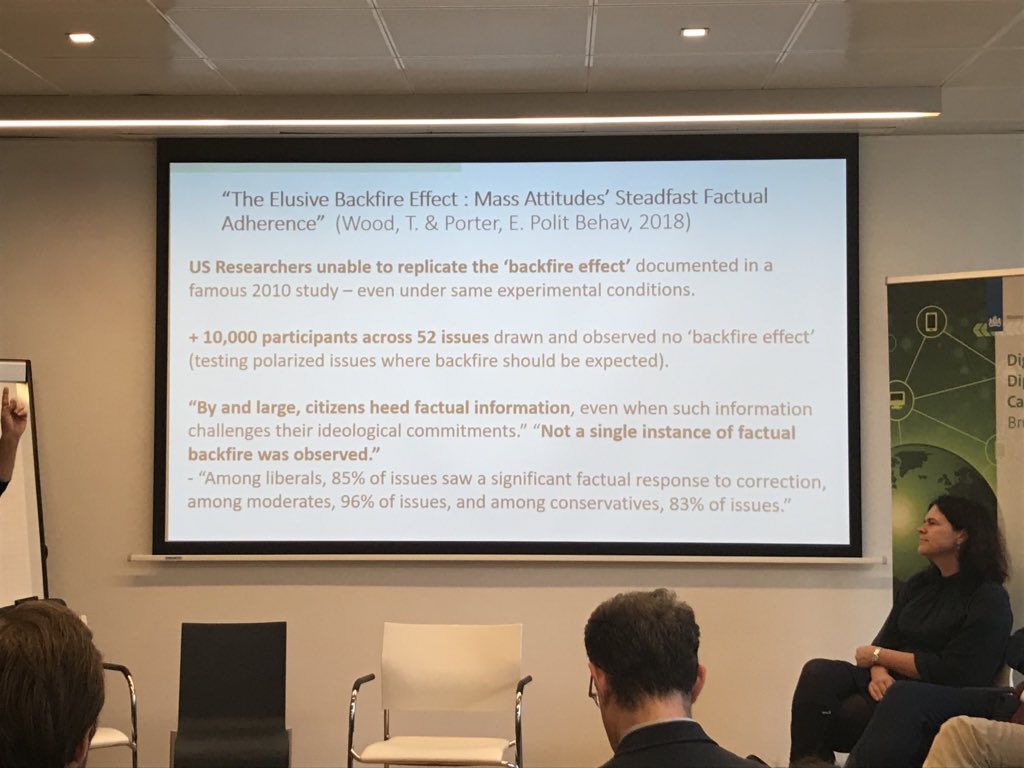 alexekkelenkamp's tweet image. Fascinating insights from @Avaaz campaign director @LuisMorago about #FakeNews: the oft-quoted #backfireeffect study was never replicated and fact checking can work, when done well. Something to look into- if people have more info/resources: welcome!

#DiploCamp
