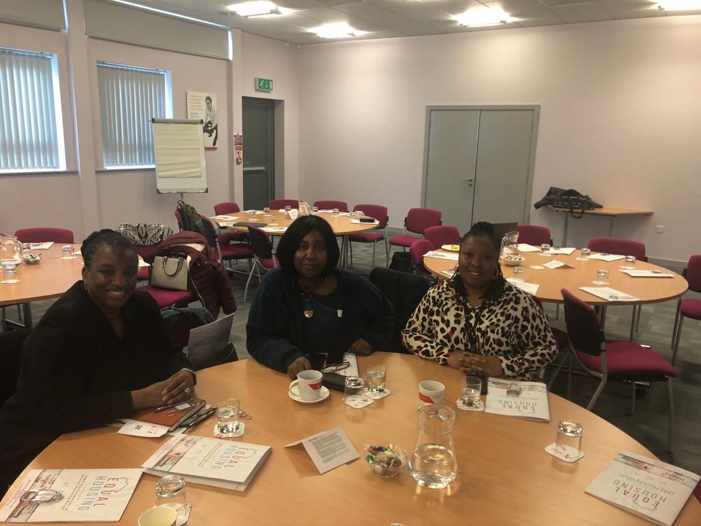 Delores Vassell, Head of Specialist Housing and Chantelle Miller, Senior Housing Officer, @Chanmiller83 with Pamela Farquharson, Housing Services Manager at the #equalhousing event in Coalville.