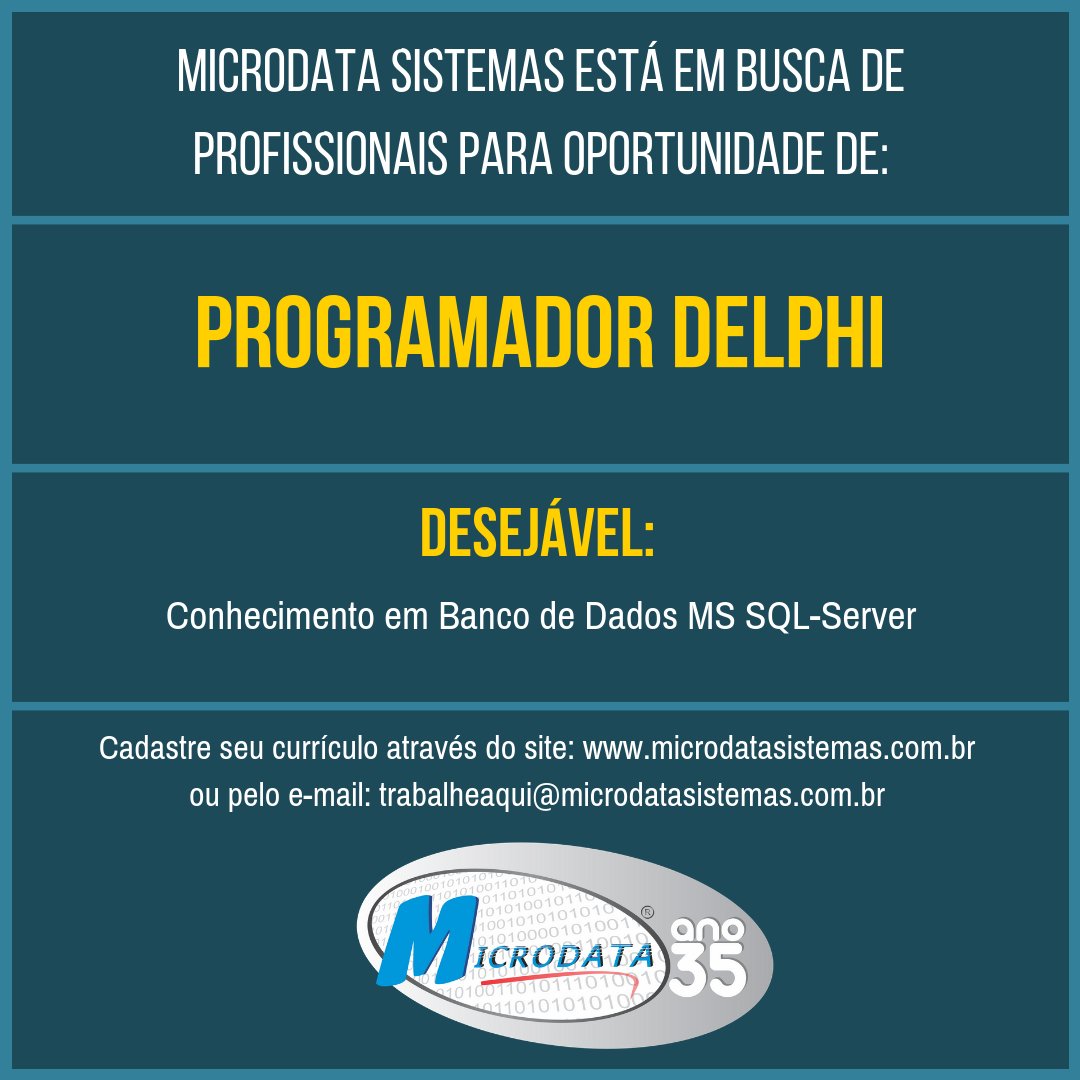 MicrodataSistem's tweet image. Microdata Contrata!!!
Venha fazer parte da nossa equipe!!!
#microdatasistemas
