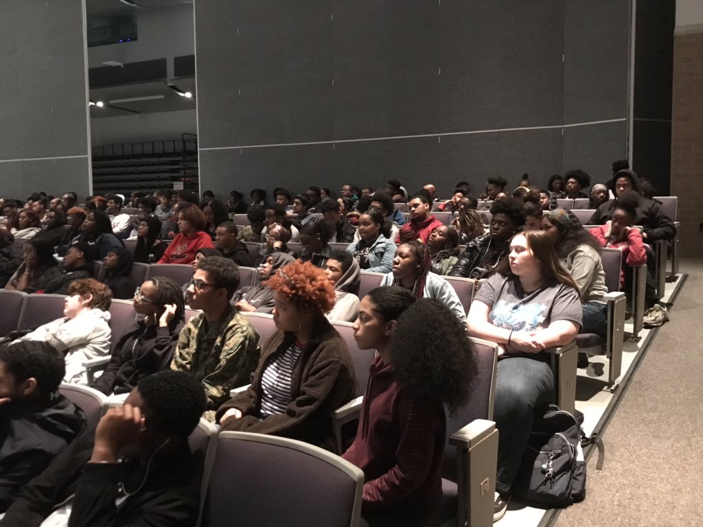 Prin_Thenstead's tweet photo. @StCharlesHS @CCPS @CTECharles The CCPS CTE presentation is now underway! What path will you choose Spartans? #ReadyforRealWorld #Nextlevelpreparation #SpartanPride https://t.co/L6e4Y3xQKW