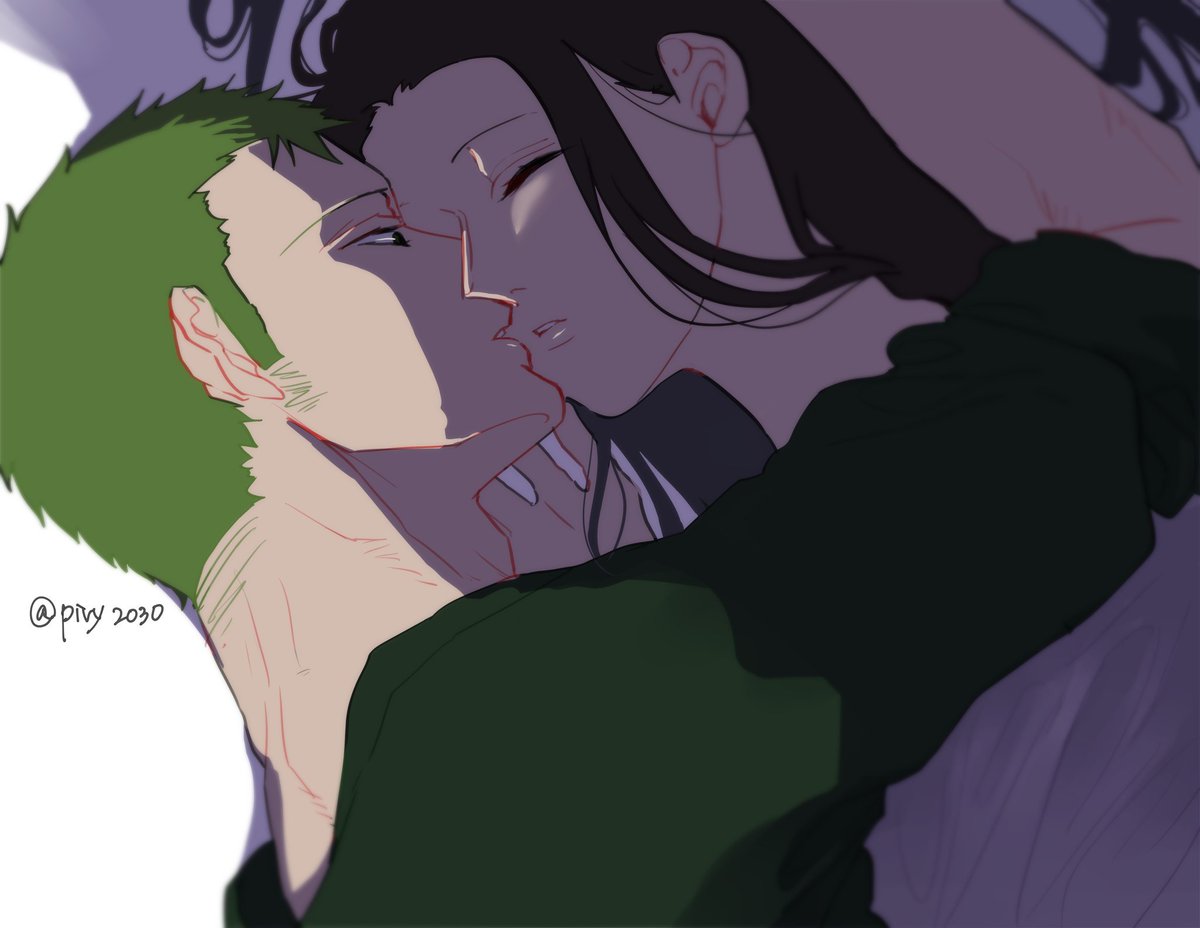 ピリィ イラスト投稿低浮上中 寝込み襲っちゃうゾロ君 テストに一息 ワンピース ゾロビン