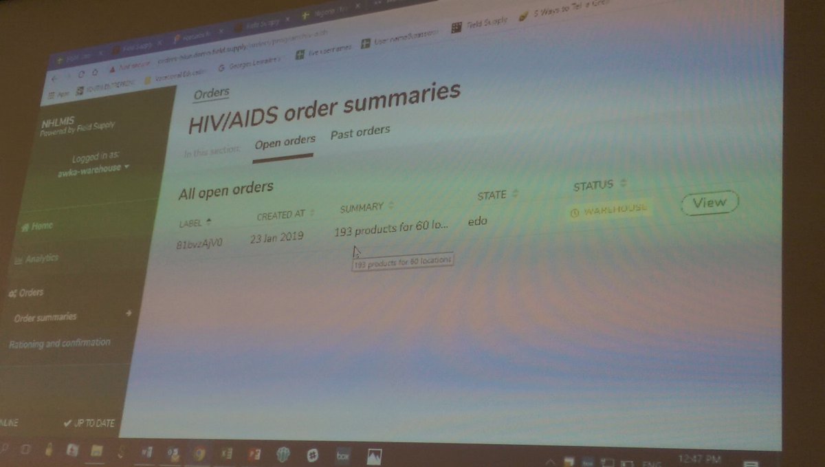 Nscipnigeria's tweet photo. ...technical support from @Mckinsey consulting & @USAIDGH. This tool targets at integrating Logistics data of all health programs. So far #HIV, #Familyplanning & #Malaria programs are on-board while Tuberculosis program is in process of roll-out, other programs loading... #NSCIP https://t.co/0XoA5ioN9k