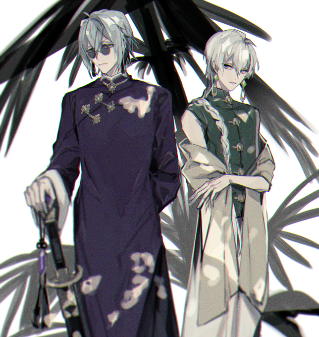 「single braid white hair」 illustration images(Oldest)