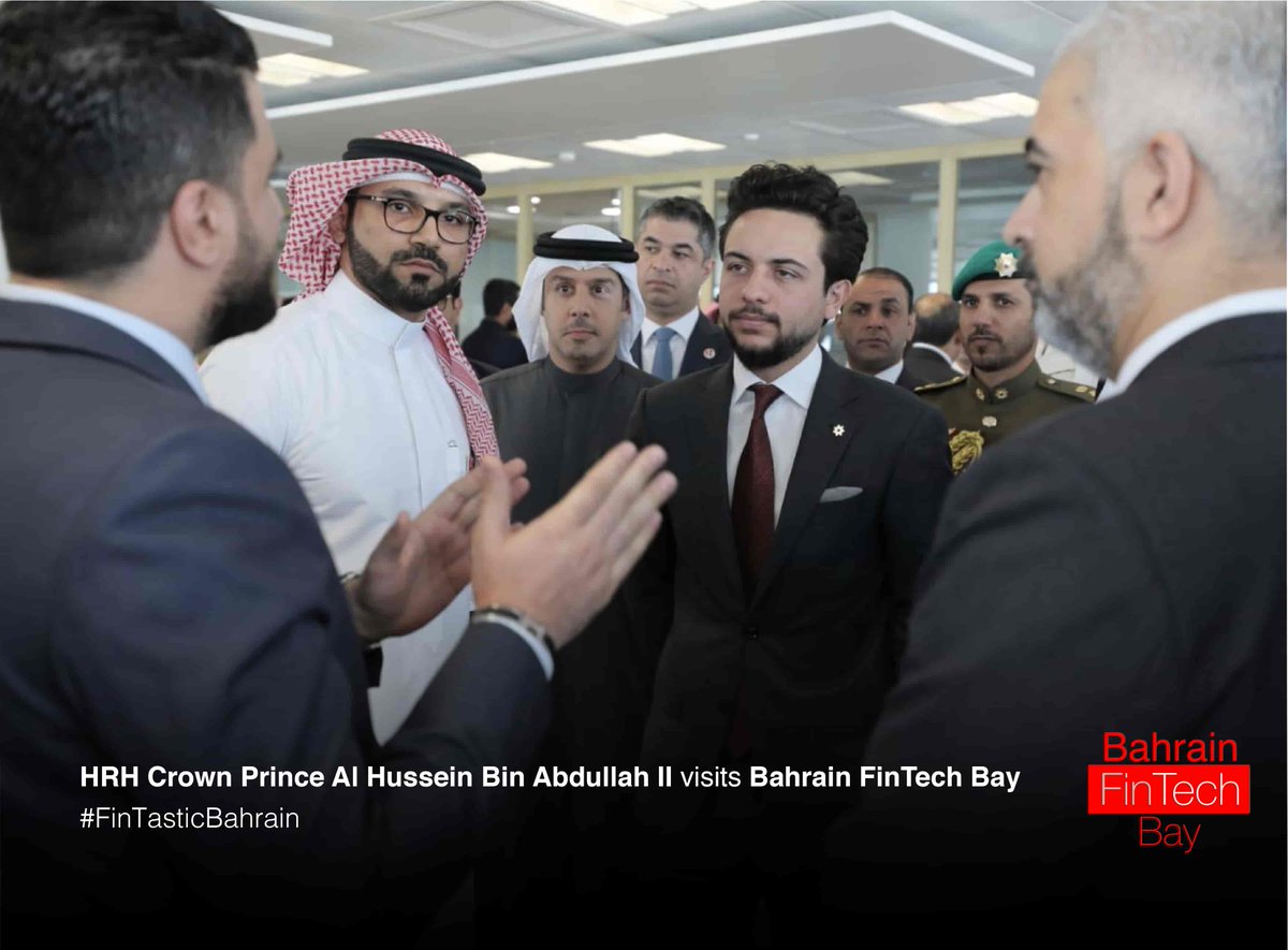 FinTechBay's tweet photo. We are honored to welcome the Crown Prince HRH Hussein bin Abdullah II of #Jordan at Bahrain FinTech Bay.
#FintasticBahrain #FinTech #FintasticWeek #FinTechHub #FinTechBay #Bahrain #BahrainFinTechBay #TeamBahrain https://t.co/AsOpibrs4E