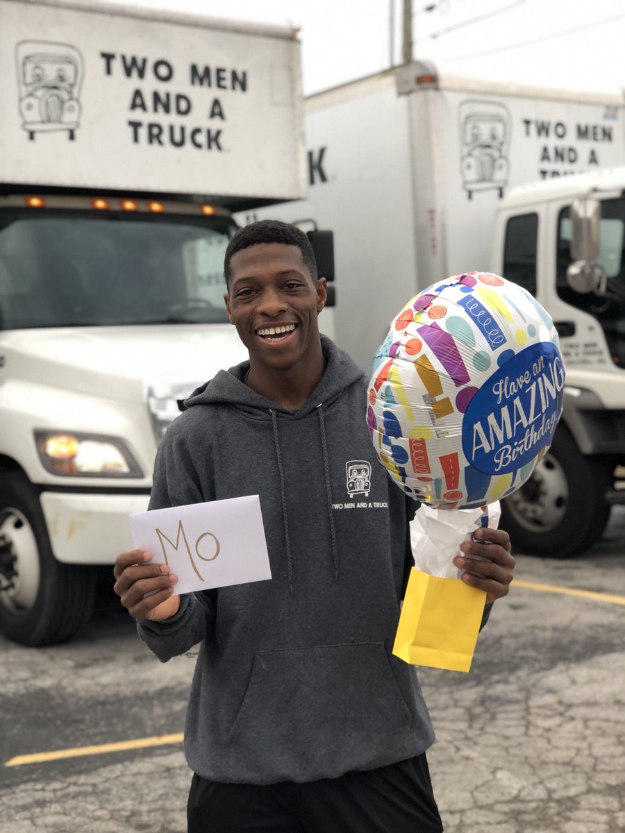 What a #greatsmile 😁 on the #birthdayboy this morning! #HappyBirthday to our #TMT team member, Mo! He’s on an interstate move today &amp; we hope it’s a great one! #twomenandatruck #moverswhocare #TMTHSV #TMAAT #birthday