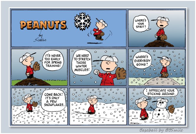 Stijg bleek Ontslag nemen Baseball by BSmile on Twitter: ""Where's your spirit? It's never too early  for spring training! We need to stretch those winter muscles!" ~ Charlie  Brown (Classic Peanuts) Baseball season is right around