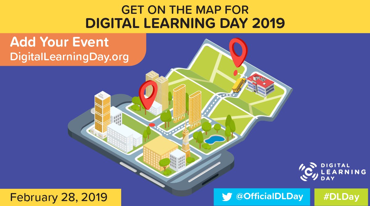 Robin_Brugger's tweet photo. Are you participating in Digital Learning Day on February 28, 2019? Add your event to the #DLDay map today: https://t.co/0vOoiuwHYZ https://t.co/TaOeMJgymY
