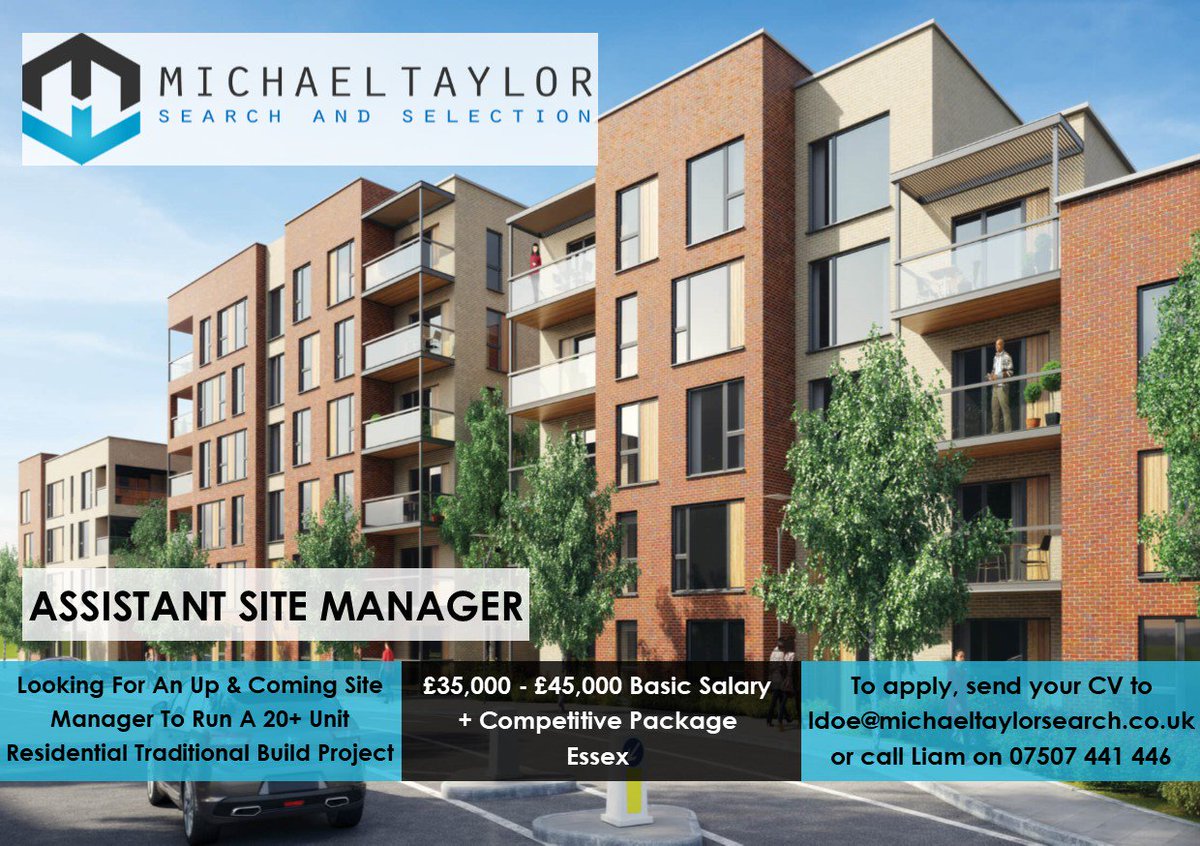 MTSS_ltd's tweet image. #AssistantSiteManager - Looking for an up and coming Site Manager to run a 20+ unit #Residential Traditional Build scheme, reporting into a Project Manager. To apply send your CV to ldoe@michaeltaylorsearch.co.uk or call Liam on 07507 441 446 #Construction #Recruitment #JobAd