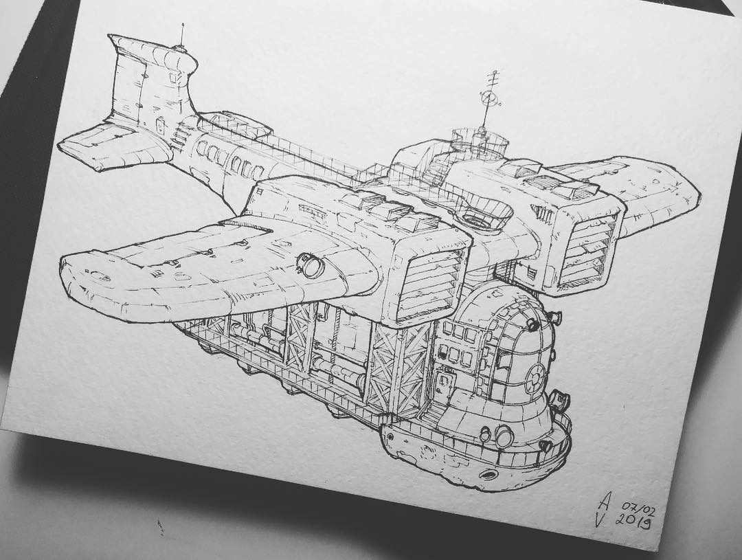 Andrew_Chewie's tweet photo. Dieselpunk aircraft - Civilian container hauler, Bronko I
https://t.co/fxrgK3EoQG

#dieselpunk #art #conceptart #drawing #artstation #2d #illustration #pencildrawing #inkdrawing https://t.co/ibAfeFxAUz