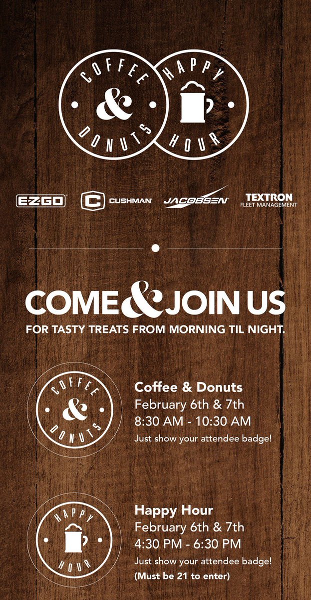 CushmanVehicles's tweet photo. Its the final day @GIS_2019 and nothing says good morning like hot coffee and @donutbar treats! Come join us! #expertlycrafted #textrongolf https://t.co/XQJOn3TN25