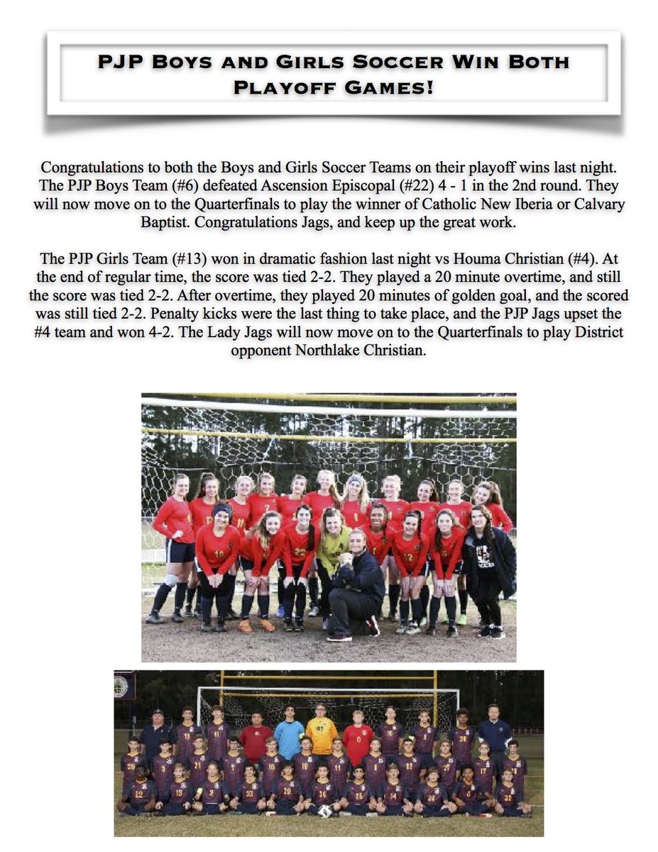 The PJP Boys and Girls Soccer team win both playoff games!