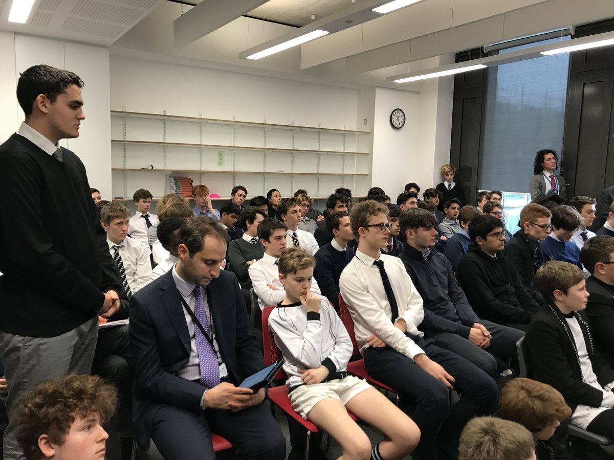 StPaulsSchool's tweet photo. Boys from across the two divisions of St Paul's School enthralled by measured, thoughtful discussion of the ethics and history of Empire led by @NigelBiggar from @chch_oxford #HistSoc #UniquelyStPauls https://t.co/vZLJdzd0te
