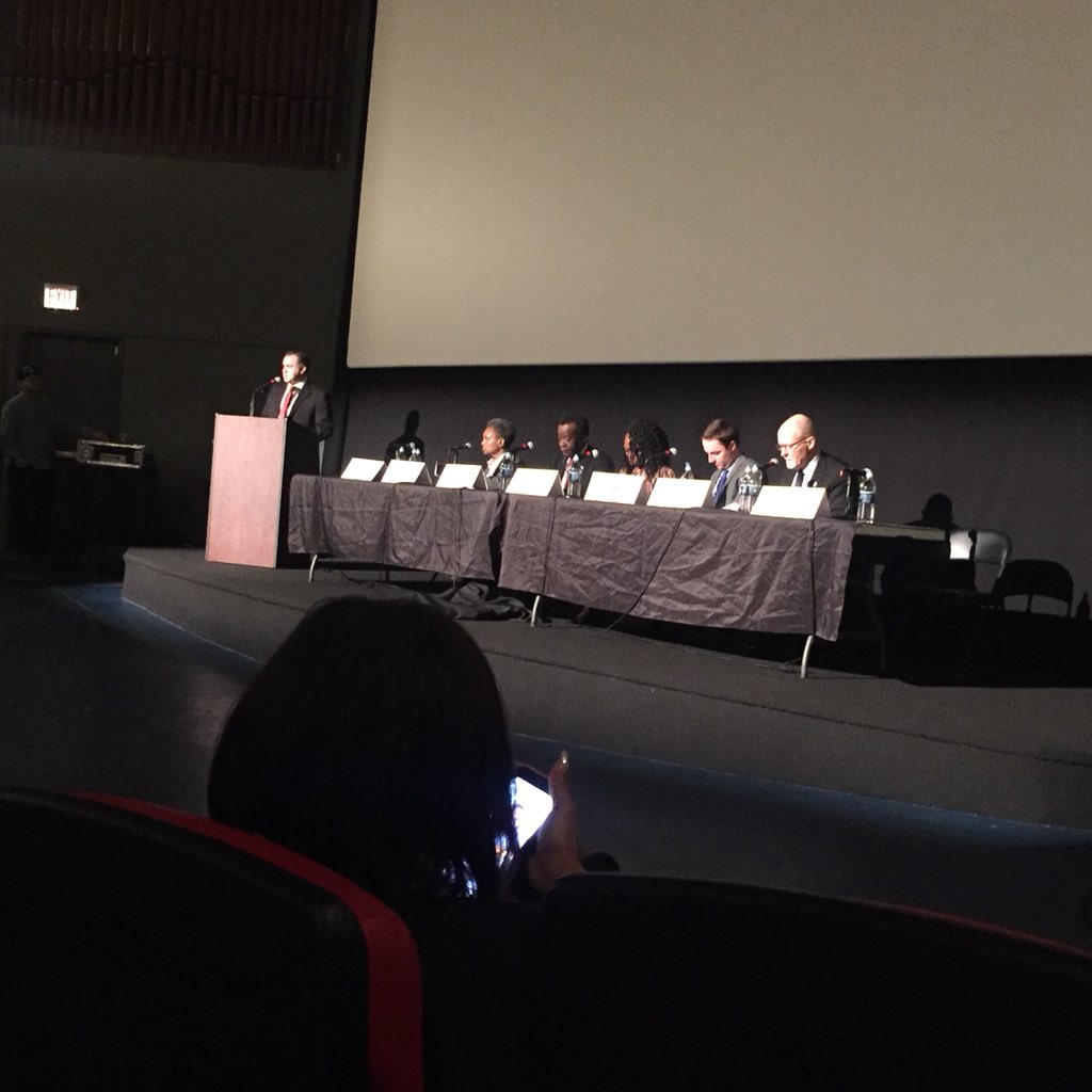 At Chicago small business forum for Mayoral candidates.