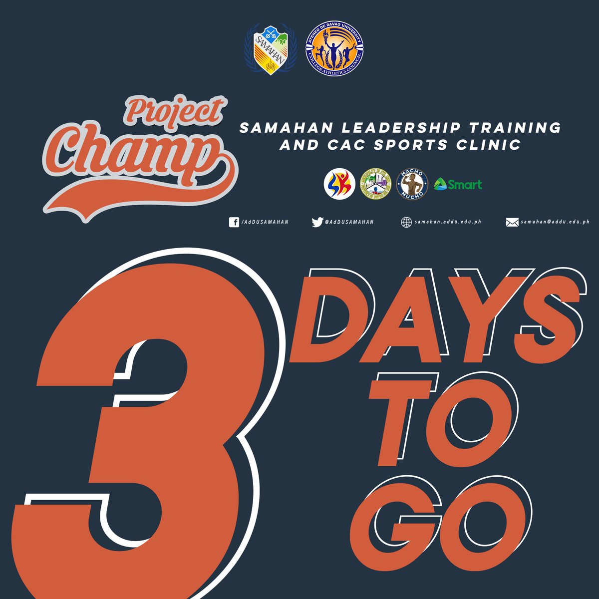 addusamahan's tweet image. 3 days to go before #ProjectCHAMP: SAMAHAN Leadership Training and CAC Sports Clinic! 

February 25, 2019 | Monday | 8AM - 4PM | SCCES, Santa Cruz, Davao del Sur 

Spread the love and teach them young! #SAMAHANOnwards