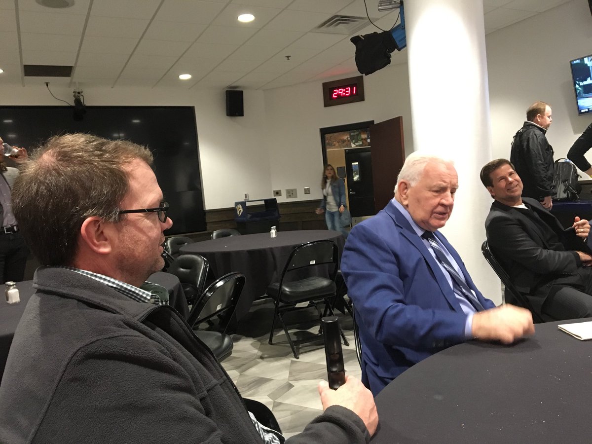 Thanks to Terry Hopkins, who supported an amazing charity called ⁦<a href="/wavesgrace/">Waves of Grace</a>⁩ by bidding in an auction on a night at a Preds game with me. Highlight? Probably pregame with ⁦<a href="/ZenofTerryCrisp/">ZenofTerryCrisp</a>⁩ ⁦<a href="/PeteWeberSports/">Pete Weber</a>⁩ — get Crispy going on that power play and ...