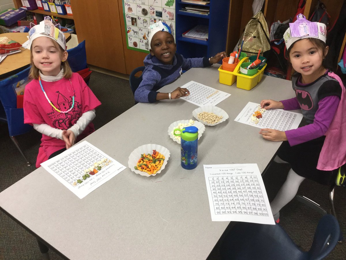 RockinRoom5's tweet photo. Counting 100 items using a 100 chart #STEMD69 #100DaysOfK https://t.co/7nVRc6un8k