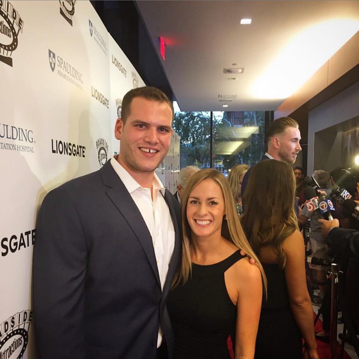 trillionmgmt's tweet photo. Client @naterichman rocking the press line activity at the world premiere for ‘Stronger’ 🎬 @lionsgate https://t.co/4huRwtgMxs
