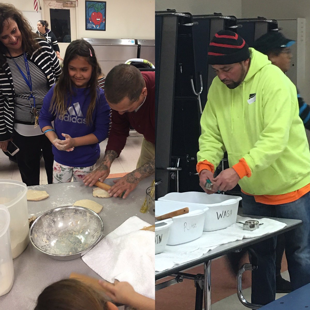 pajaritoelem's tweet photo. Our Dadโs weโre making bread, making salad and washing dishes!! #KidsCook #ADayInSchool #APSLZ2 https://t.co/ajZT8HLVox